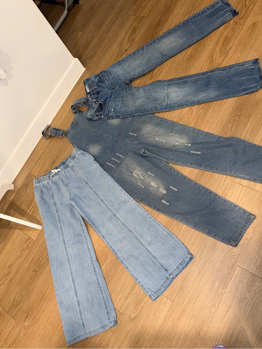 3 pairs Big girls Blue Denim Jeans - Classic & Washed Styles|Size 14